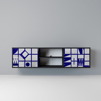 THE RIGHT PLACES 2-Door TV Stand in Black Finish
