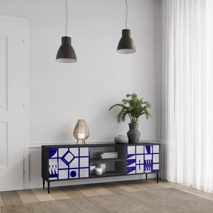 THE RIGHT PLACES 2-Door TV Stand in Black Finish