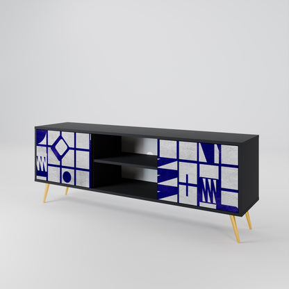 THE RIGHT PLACES 2-Door TV Stand in Black Finish