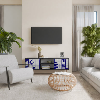 THE RIGHT PLACES 2-Door TV Stand in Black Finish