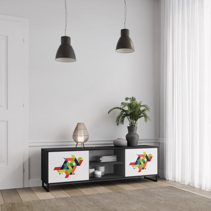 FUTURE SIGN 2-dörrars TV-bänk i svart finish