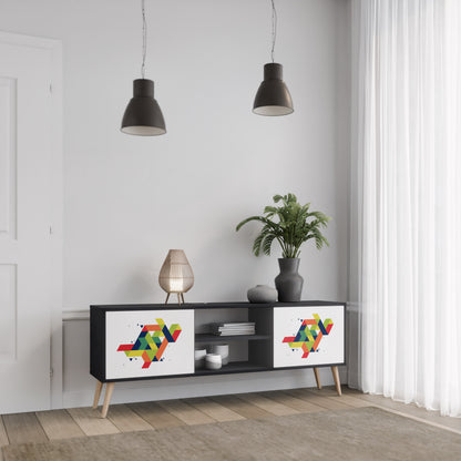 FUTURE SIGN 2-dörrars TV-bänk i svart finish