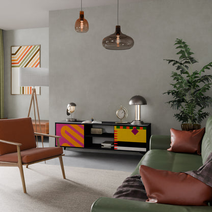 VIVID ART 2-dörrars TV-bänk i svart finish