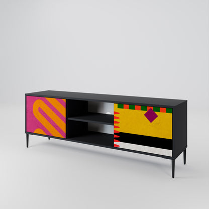 VIVID ART 2-dörrars TV-bänk i svart finish