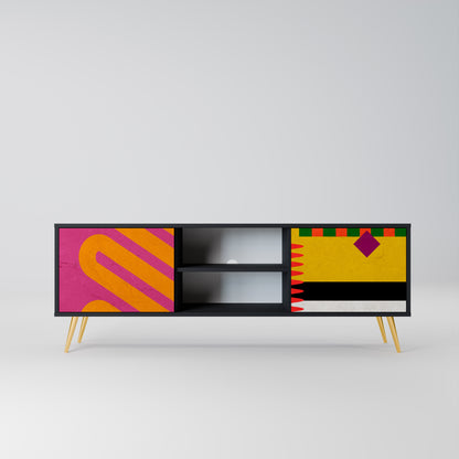 VIVID ART 2-dörrars TV-bänk i svart finish