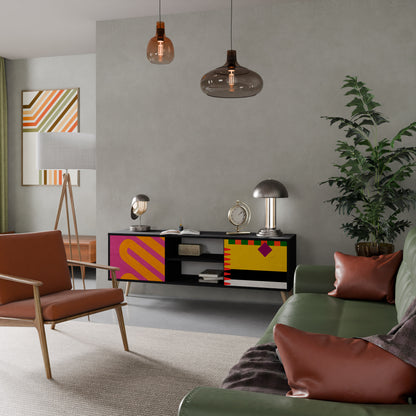 VIVID ART 2-dörrars TV-bänk i svart finish