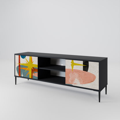 INTERSTELLAR VIBES 2-Door TV Stand in Black Finish