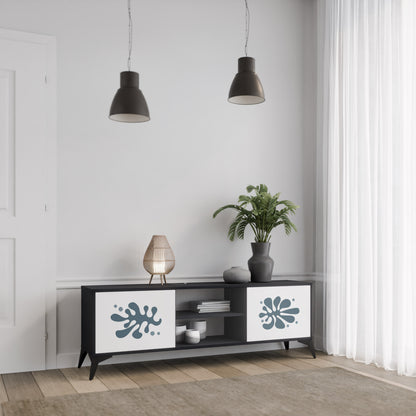 WONDERLAND VEGETATION 2-dörrars TV-bänk i svart finish
