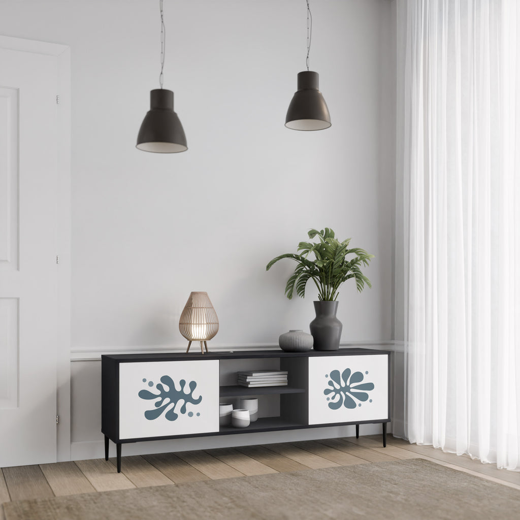 WONDERLAND VEGETATION 2-dörrars TV-bänk i svart finish
