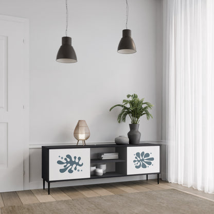 WONDERLAND VEGETATION 2-dörrars TV-bänk i svart finish