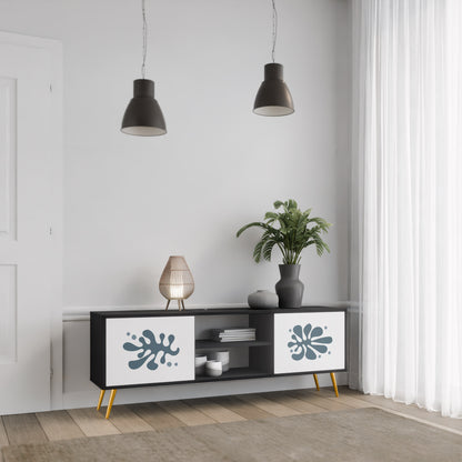 WONDERLAND VEGETATION 2-dörrars TV-bänk i svart finish