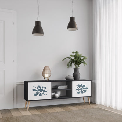 WONDERLAND VEGETATION 2-dörrars TV-bänk i svart finish