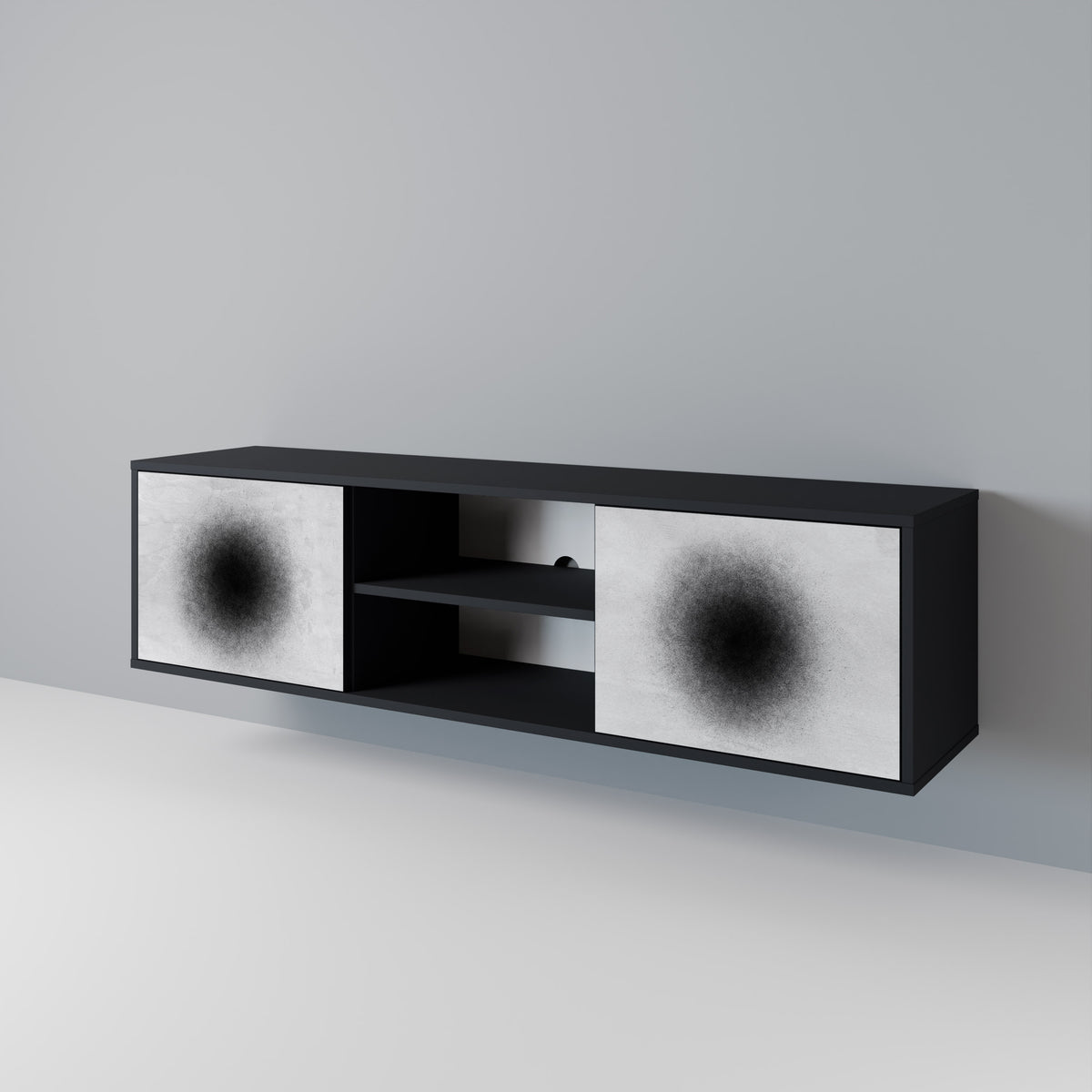 BLACK HOLE TV-bänk med två dörrar