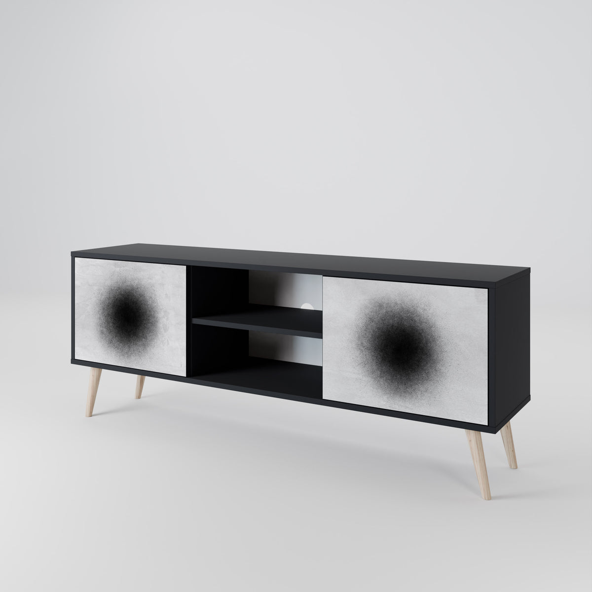 BLACK HOLE TV-bänk med två dörrar