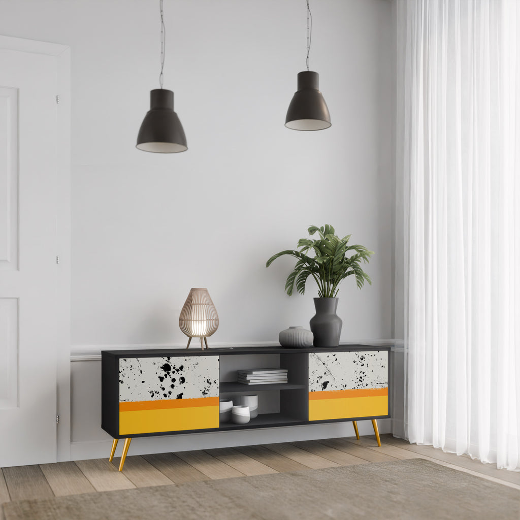 DYED BY ORANGE 2-dörrars TV-bänk i svart finish
