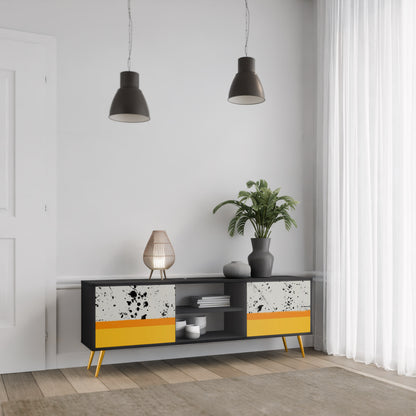 DYED BY ORANGE 2-dörrars TV-bänk i svart finish
