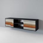 PECULIAR TRAIL 2-Door TV Stand in Black Finish