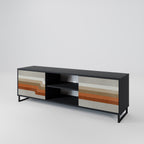 PECULIAR TRAIL 2-Door TV Stand in Black Finish