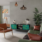 NOSTALGIC MEMORIES 2-Door TV Stand in Black Finish