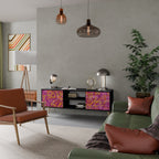 LOVELY MEMORIES 2-Door TV Stand in Black Finish