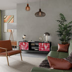 KALEIDOSKOPISK KUBISM 2-dörrars TV-bänk i svart finish