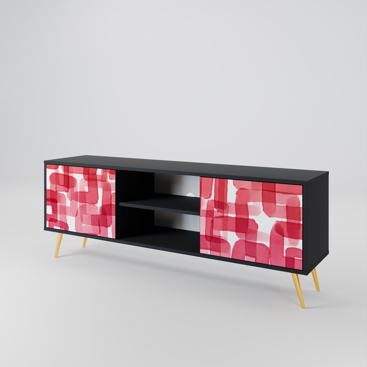 KALEIDOSCOPIC CUBISM TV-bänk med två dörrar