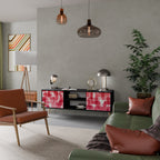 KALEIDOSKOPISK KUBISM 2-dörrars TV-bänk i svart finish