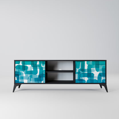 TURKOS RECTANGLES 2-dörrars TV-bänk i svart finish