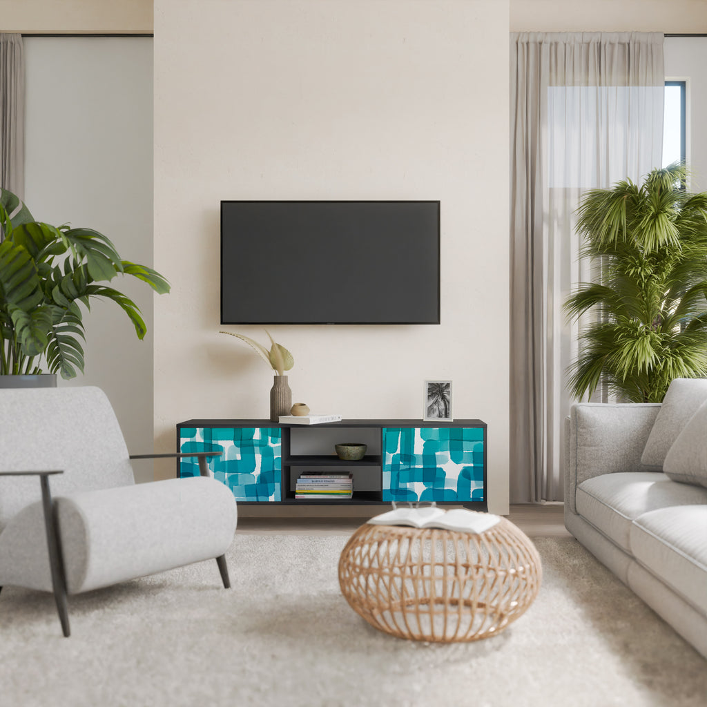 TURKOS RECTANGLES 2-dörrars TV-bänk i svart finish