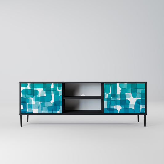 TURKOS RECTANGLES 2-dörrars TV-bänk i svart finish