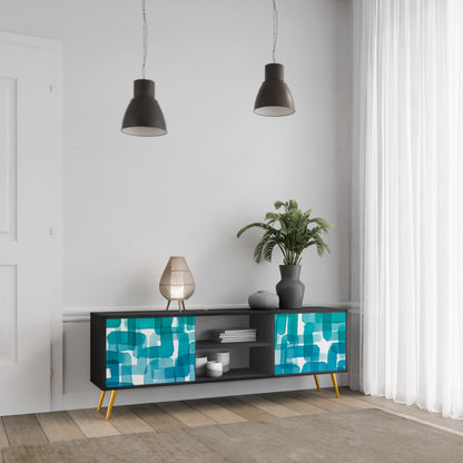 TURKOS RECTANGLES 2-dörrars TV-bänk i svart finish