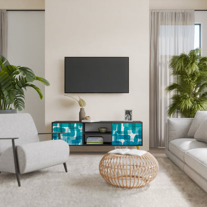 TURKOS RECTANGLES 2-dörrars TV-bänk i svart finish