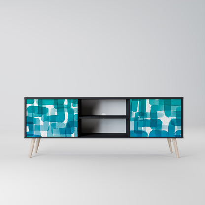 TURKOS RECTANGLES 2-dörrars TV-bänk i svart finish
