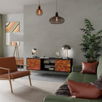 FLYTANDE TANKER 2-dörrars TV-bänk i svart finish