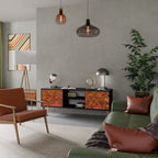 FLYTANDE TANKER 2-dörrars TV-bänk i svart finish