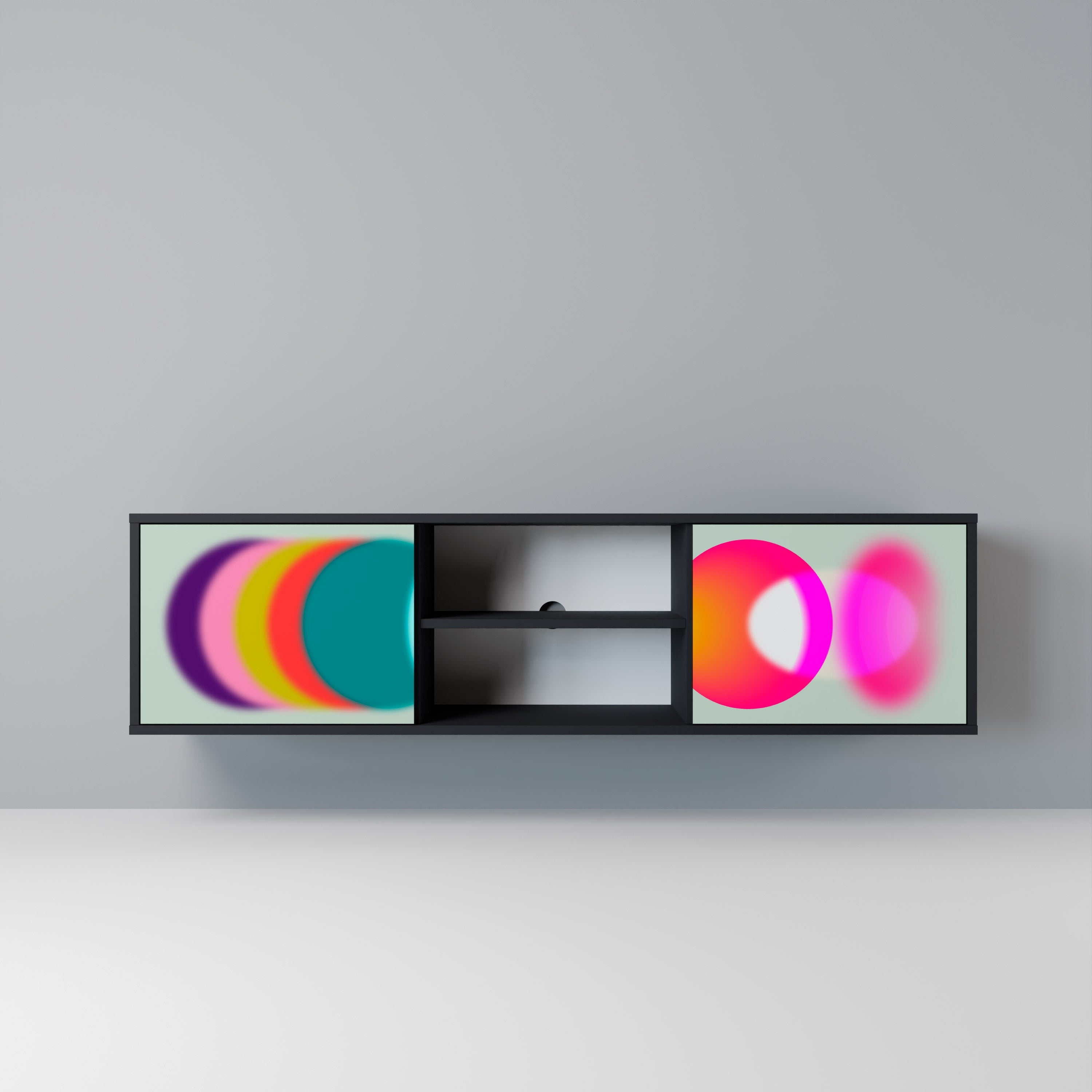 SYMPHONY OF COLOURS 2-dörrars TV-bänk i svart finish