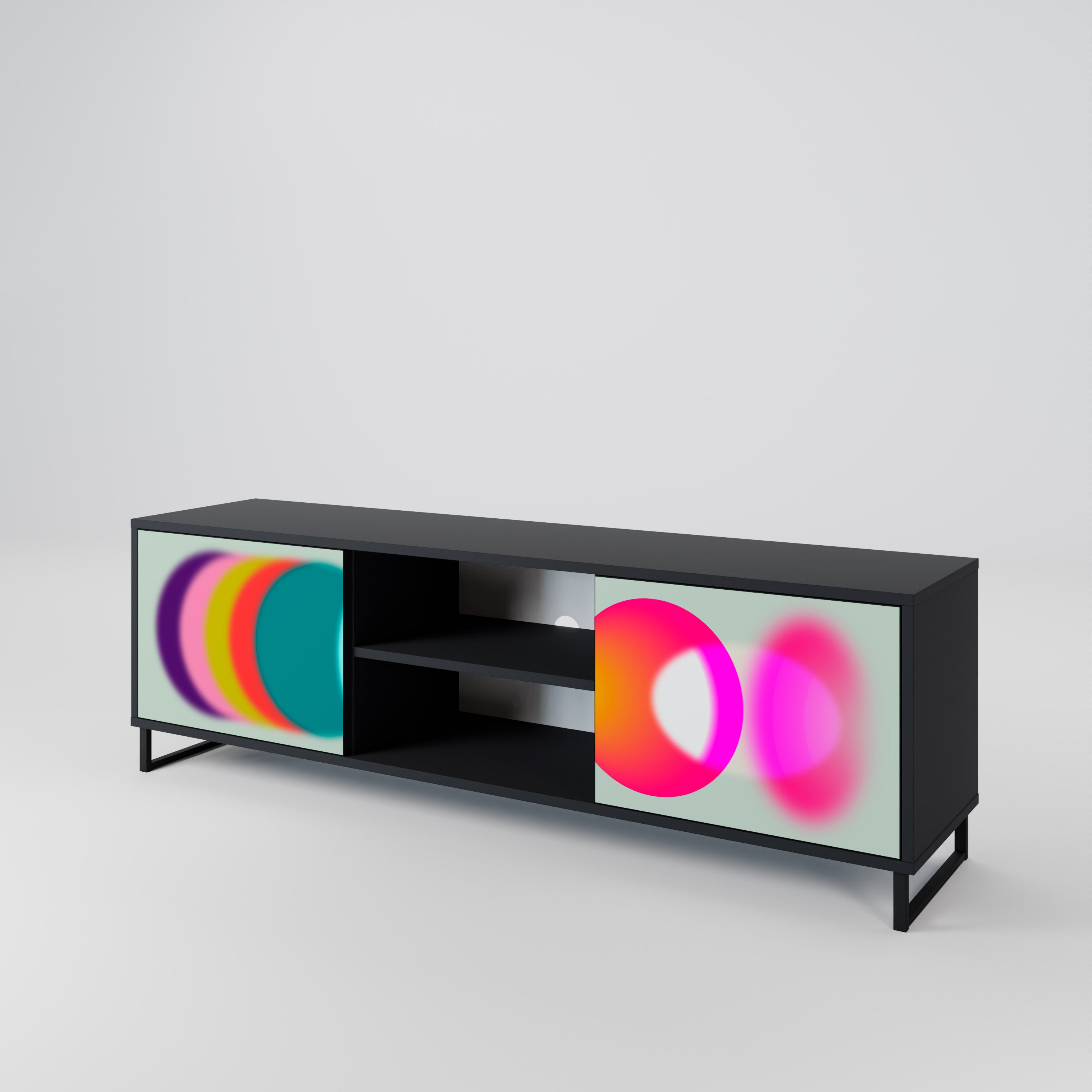SYMPHONY OF COLOURS 2-dörrars TV-bänk i svart finish