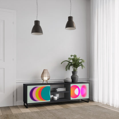 SYMPHONY OF COLOURS 2-dörrars TV-bänk i svart finish