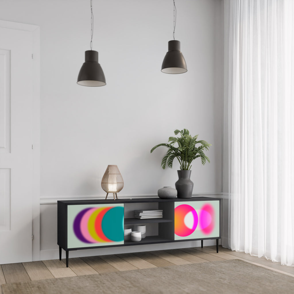 SYMPHONY OF COLOURS 2-dörrars TV-bänk i svart finish