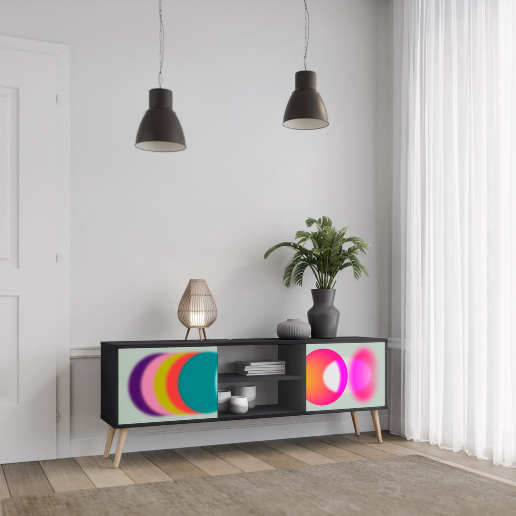 SYMPHONY OF COLOURS 2-dörrars TV-bänk i svart finish