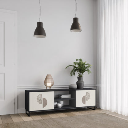 HARMONY ESSENCE 2-dörrars TV-bänk i svart finish