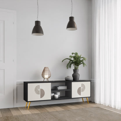 HARMONY ESSENCE 2-dörrars TV-bänk i svart finish
