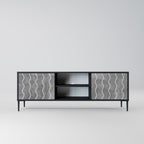 WAVES OF CONCRETE 2-Door TV Stand in Black Finish