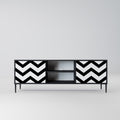 CLASSIC ZIG ZAG 2-Door TV Stand in Black Finish