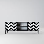 CLASSIC ZIG ZAG 2-Door TV Stand in Black Finish