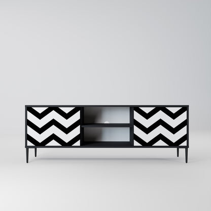 CLASSIC ZIG ZAG 2-dörrars TV-bänk i svart finish
