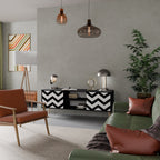 CLASSIC ZIG ZAG 2-Door TV Stand in Black Finish