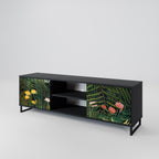 VIRGIN FOREST WITH SUNSET 2-Door TV Stand in Black Finish