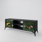 VIRGIN FOREST WITH SUNSET 2-Door TV Stand in Black Finish