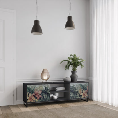 HEAVENLY BLOOM 2-dörrars TV-bänk i svart finish
